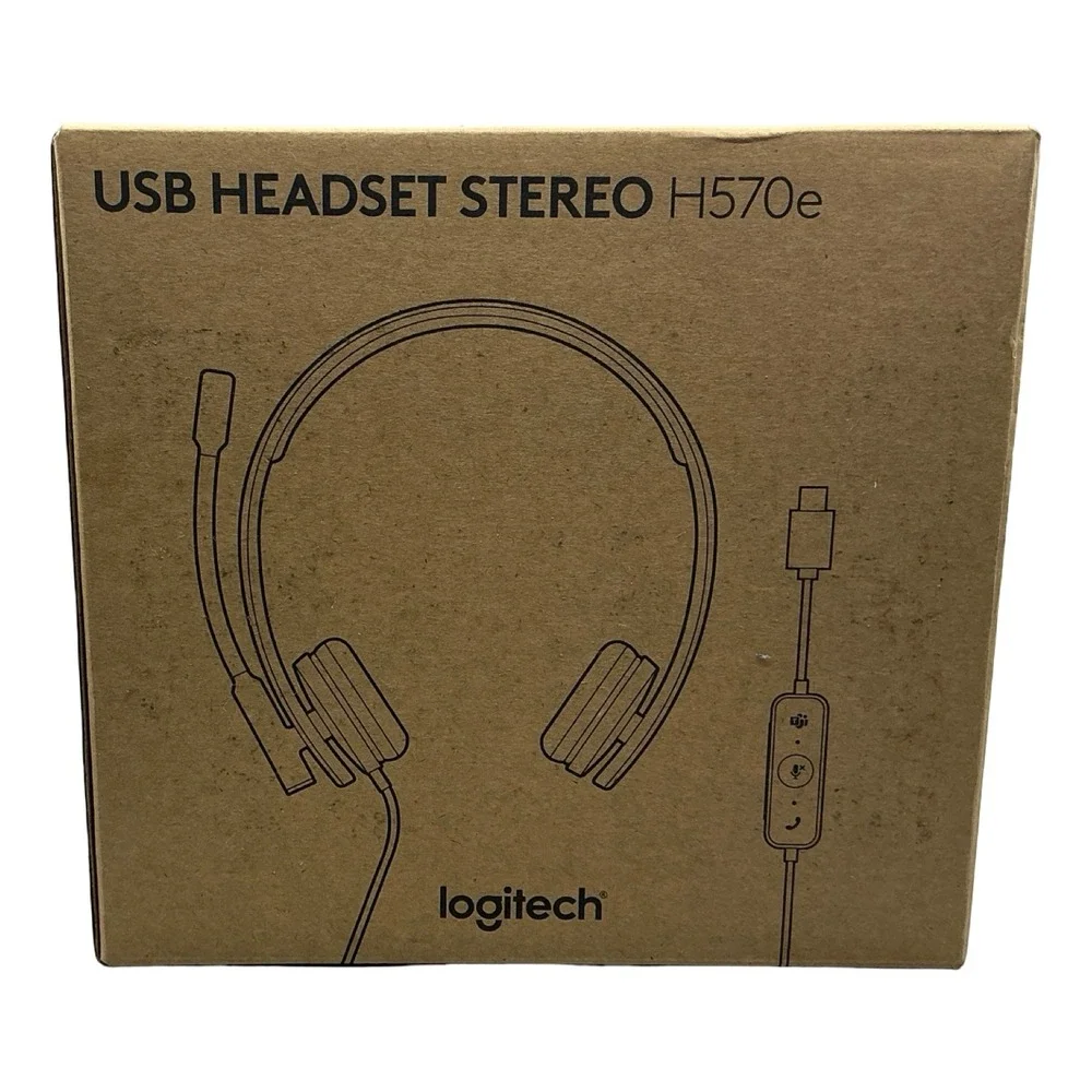 Logitech H570e USB Stereo Headset Wired On-Ear Headphones Black USB-C